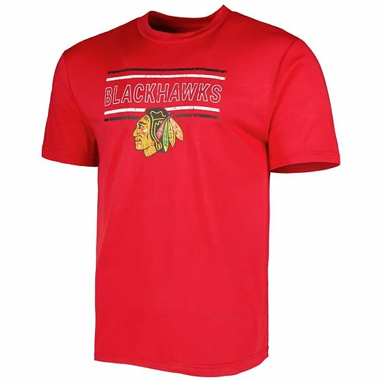 Wholesale 🤩 Unbranded Men's Concepts Sport Red/Black Chicago Blackhawks Badge T-Shirt & Pants Sleep Set 😉 - Image 3