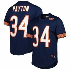 Outlet 🎁 Unbranded Men's Mitchell & Ness Walter Payton Navy Chicago Bears Retired Player Name & Number Mesh Top 🔔