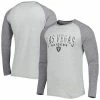 Cheapest 😍 Unbranded Men's Concepts Sport Heather Gray Las Vegas Raiders Ledger Raglan Long Sleeve Henley T-Shirt 💯