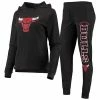 Hot Sale ⭐ Unbranded 👩 Women's Concepts Sport Heathered Black Chicago Bulls Hoodie & Pants Sleep Set ✔️