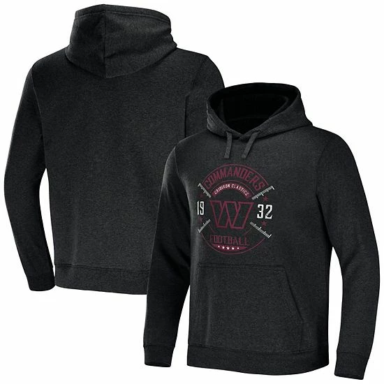 Promo 🧨 Unbranded Men's NFL X Darius Rucker Collection By Fanatics Heather Charcoal Washington Commanders Radar Pullover Hoodie ✨