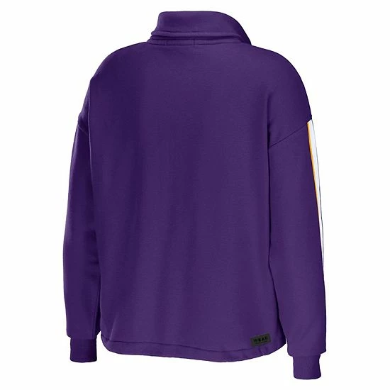 Flash Sale ๐ Unbranded ๐ฉ Women's WEAR By Erin Andrews Purple Minnesota Vikings Logo Stripe Half-Zip Top ๐งจ - Image 4