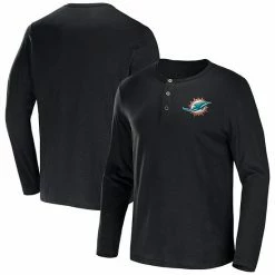 Best deal ✨ Unbranded Men's NFL X Darius Rucker Collection By Fanatics Black Miami Dolphins Slub Jersey Henley Long Sleeve T-Shirt ✔️