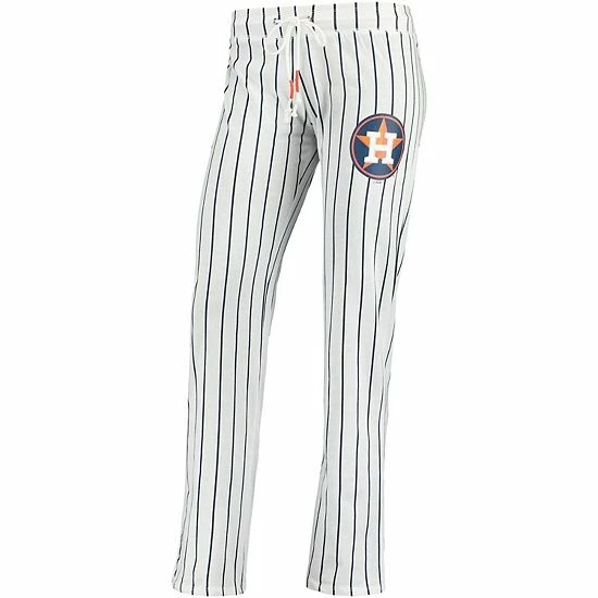 Coupon 👏 Unbranded 👩 Women's Concepts Sport White Houston Astros Vigor Pinstripe Sleep Pant 💯