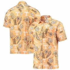 Budget 🥰 Unbranded Men's Wes & Willy Tennessee Orange Tennessee Volunteers Vintage Floral Button-Up 👕 Shirt 🥰