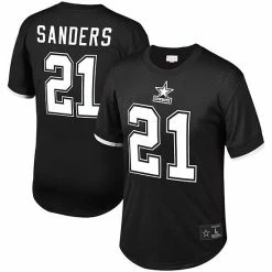 Best Sale 👏 Unbranded Men's Mitchell & Ness Deion Sanders Black Dallas Cowboys Retired Player Name & Number Mesh Top 🛒
