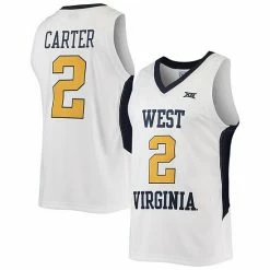 Best Sale 😀 Unbranded Men's Original Retro Brand Jevon Carter White West Virginia Mountaineers Commemorative Classic 🏀 Basketball Jersey ❤️