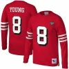 Flash Sale ⭐ Unbranded Men's Mitchell & Ness Steve Young Scarlet San Francisco 49ers 1994 Retired Player Name & Number Long Sleeve T-Shirt 🧨