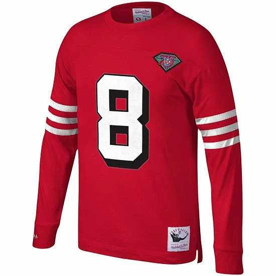Flash Sale ⭐ Unbranded Men's Mitchell & Ness Steve Young Scarlet San Francisco 49ers 1994 Retired Player Name & Number Long Sleeve T-Shirt 🧨 - Image 3