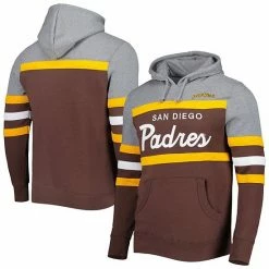 Budget 🛒 Unbranded Men's Mitchell & Ness Brown San Diego Padres Head Coach Pullover Hoodie ✨