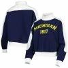 Cheapest ⭐ Unbranded 👩 Women's Gameday Couture Navy Michigan Wolverines Make It A Mock Sporty Pullover Sweatshirt 🌟