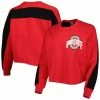 Best deal ⌛ Unbranded 👩 Women's Gameday Couture Scarlet Ohio State Buckeyes Back To Reality Colorblock Pullover Sweatshirt ❤️
