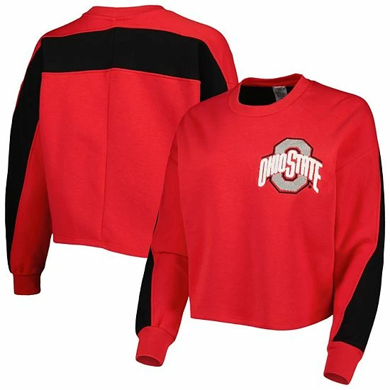 Best deal โ Unbranded ๐ฉ Women's Gameday Couture Scarlet Ohio State Buckeyes Back To Reality Colorblock Pullover Sweatshirt โค๏ธ - Image 2
