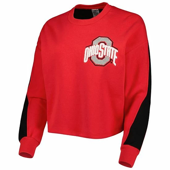 Best deal โ Unbranded ๐ฉ Women's Gameday Couture Scarlet Ohio State Buckeyes Back To Reality Colorblock Pullover Sweatshirt โค๏ธ - Image 3