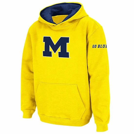 Discount 🛒 Unbranded Youth Stadium Athletic Yellow Michigan Wolverines Big Logo Pullover Hoodie 😉 - Image 2