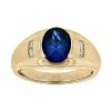 Deals 🔔 Unbranded Men's 14k Gold Over Silver Lab-Created Blue & White Sapphire Ring 🛒