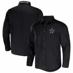 Cheap ⭐ Unbranded Men's NFL X Darius Rucker Collection By Fanatics Black Dallas Cowboys Convertible Twill Long Sleeve Button-Up 👕 Shirt 👍