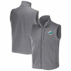 Top 10 ⌛ Unbranded Men's NFL X Darius Rucker Collection By Fanatics Gray Miami Dolphins Polar Fleece Full-Zip Vest ⌛