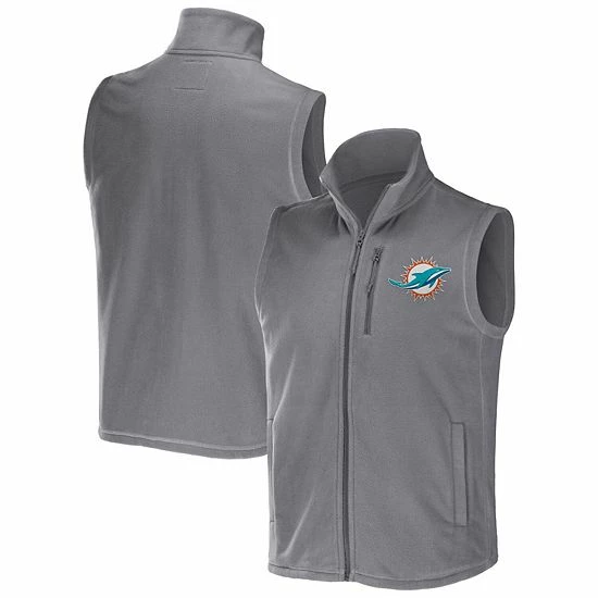 Top 10 ⌛ Unbranded Men's NFL X Darius Rucker Collection By Fanatics Gray Miami Dolphins Polar Fleece Full-Zip Vest ⌛ - Image 2