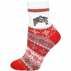 Hot Sale 🔥 Unbranded 👩 Women's ZooZatz Ohio State Buckeyes Team Color Holiday Ankle 🧦 Socks ⌛