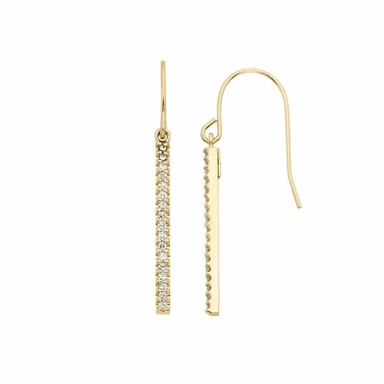 Top 10 ⌛ Unbranded 1/4 Carat T.W. Diamond 10k Gold Stick Drop Earrings Rose 🧨 - Image 4