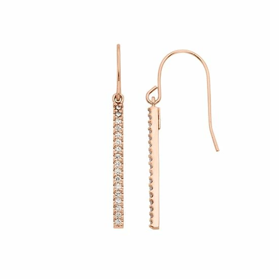 Top 10 ⌛ Unbranded 1/4 Carat T.W. Diamond 10k Gold Stick Drop Earrings Rose 🧨 - Image 5