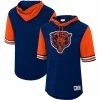 Cheapest 👍 Unbranded Men's Mitchell & Ness Navy Chicago Bears Buzzer Beater Mesh Short Sleeve Pullover Hoodie 💯