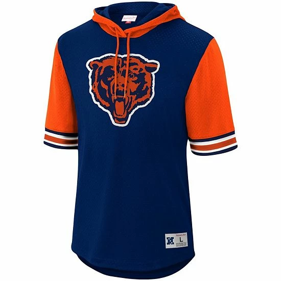 Cheapest ๐ Unbranded Men's Mitchell & Ness Navy Chicago Bears Buzzer Beater Mesh Short Sleeve Pullover Hoodie ๐ฏ - Image 2