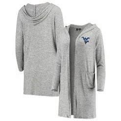 Outlet 🌟 Unbranded 👩 Women's Heathered Gray West Virginia Mountaineers Cuddle Soft Duster Tri-Blend Hooded Cardigan ✨