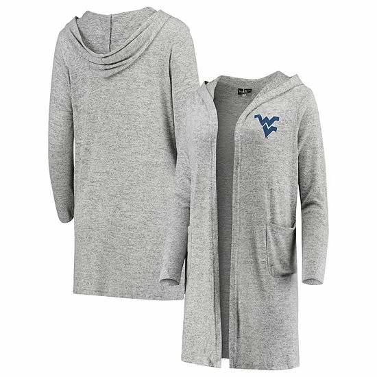 Outlet 🌟 Unbranded 👩 Women's Heathered Gray West Virginia Mountaineers Cuddle Soft Duster Tri-Blend Hooded Cardigan ✨