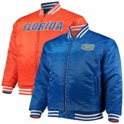 Outlet ⭐ Unbranded Men's Royal/Orange Florida Gators Big & Tall Reversible Satin Full-Zip Jacket 🔥