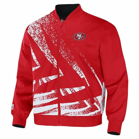 Wholesale 😉 Unbranded Men's NFL X Staple Red San Francisco 49ers Reversible Core Jacket 👍 - Image 3