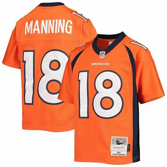 Promo ❤️ Unbranded Youth Mitchell & Ness Peyton Manning Orange Denver Broncos 2015 Retired Player Legacy Jersey 🛒 - Image 2