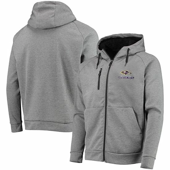 Deals 🛒 Unbranded Men's Dunbrooke Heathered Charcoal Baltimore Ravens Shag Tri-Blend Full-Zip Raglan Hoodie 🎉