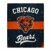 Deals 🧨 Unbranded Chicago Bears 60'' X 70'' Retro Stripe Flannel Fleece Blanket ⌛