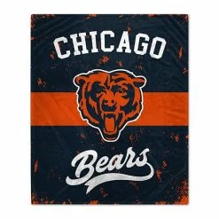 Deals 🧨 Unbranded Chicago Bears 60'' X 70'' Retro Stripe Flannel Fleece Blanket ⌛