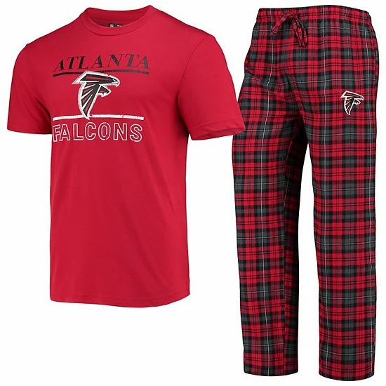 Hot Sale ๐ Unbranded Men's Concepts Sport Red/Black Atlanta Falcons Lodge T-Shirt & Pants Set ๐ - Image 2