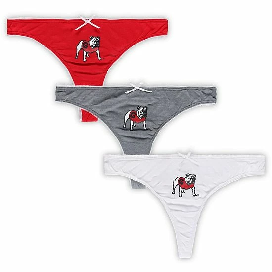 Outlet 🔥 Unbranded 👩 Women's Concepts Sport Georgia Bulldogs Badge 3-Pack Thong Set 👍 - Image 2