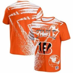 Buy 🔥 Unbranded Men's NFL X Staple Orange Cincinnati Bengals All Over Print T-Shirt ✨