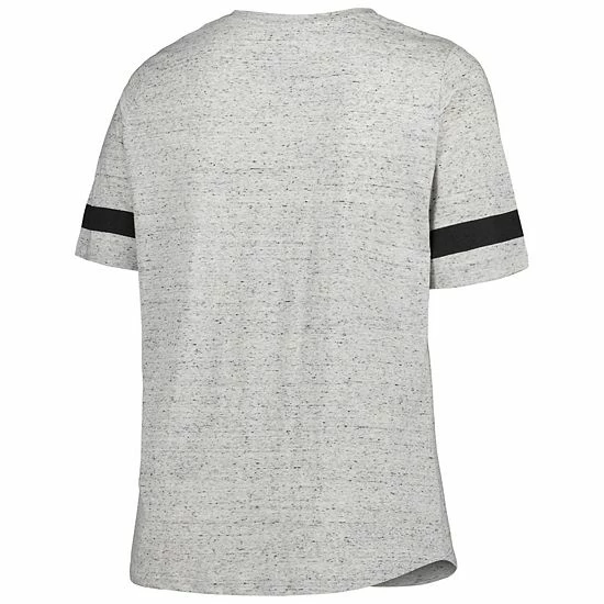 Promo ๐ Unbranded ๐ฉ Women's Heather Gray Detroit Lions Plus Size Lace-Up V-Neck T-Shirt ๐ - Image 4