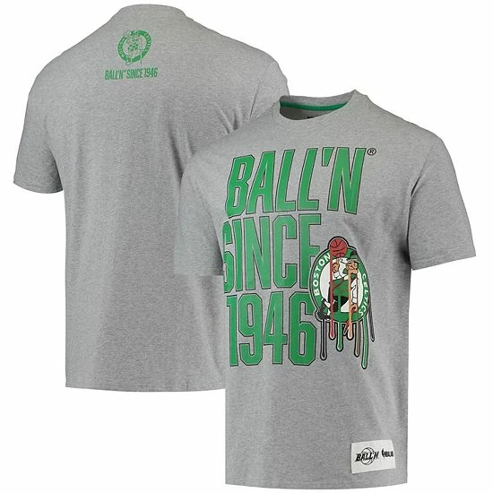 Budget 👍 Unbranded Men's BALL'N Heathered Gray Boston Celtics Since 1946 T-Shirt 🎁