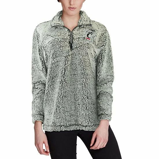 Cheapest ๐ Unbranded ๐ฉ Women's Gray Cincinnati Bearcats Sherpa Super Soft Quarter Zip Pullover Jacket ๐ฅ - Image 5