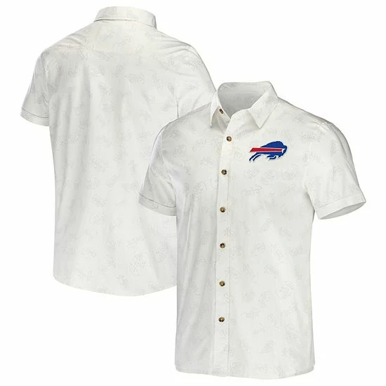 Best deal ๐ Unbranded Men's NFL X Darius Rucker Collection By Fanatics White Buffalo Bills Woven Button-Up T-Shirt ๐งจ - Image 2