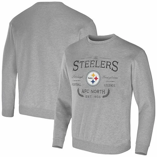 Promo 🔥 Unbranded Men's NFL X Darius Rucker Collection By Fanatics Heather Gray Pittsburgh Steelers Pullover Sweatshirt 🎉