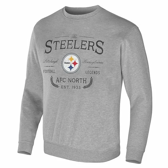 Promo 🔥 Unbranded Men's NFL X Darius Rucker Collection By Fanatics Heather Gray Pittsburgh Steelers Pullover Sweatshirt 🎉 - Image 3