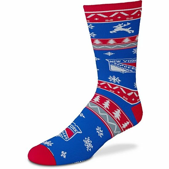 Cheap 🥰 Unbranded For Bare Feet New York Rangers Holiday Pattern Crew 🧦 Socks 🤩 - Image 2