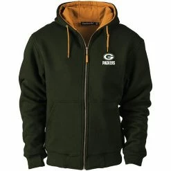 Discount 😀 Unbranded Men's Dunbrooke Green Green Bay Packers Craftsman Thermal-Lined Full-Zip Hoodie ⌛