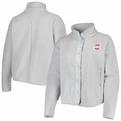 Best Pirce 🌟 Unbranded 👩 Women's Gray Ohio State Buckeyes Wheelhouse Sherpa Full-Snap Jacket 👍