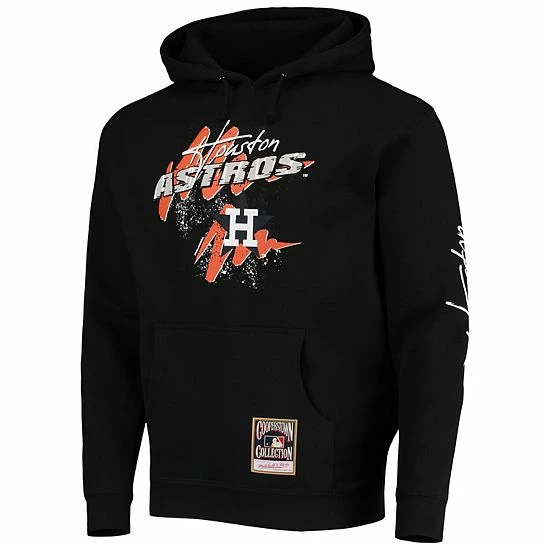 Cheapest 🎉 Unbranded Men's Mitchell & Ness Black Houston Astros Hyper Hoops Pullover Hoodie ⌛ - Image 3