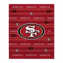 Buy 🥰 Unbranded San Francisco 49ers 60'' X 80'' Logo Stripe Flannel Fleece Blanket 🤩
